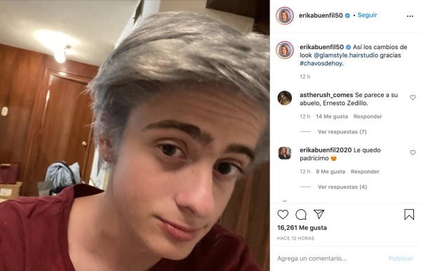 Erika Buenfil presume el radical cambio de look de su hijo Nicolás