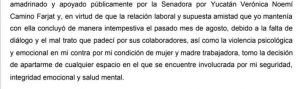 Acusan a Verónica Camino de discriminación, violencia institucional y de género