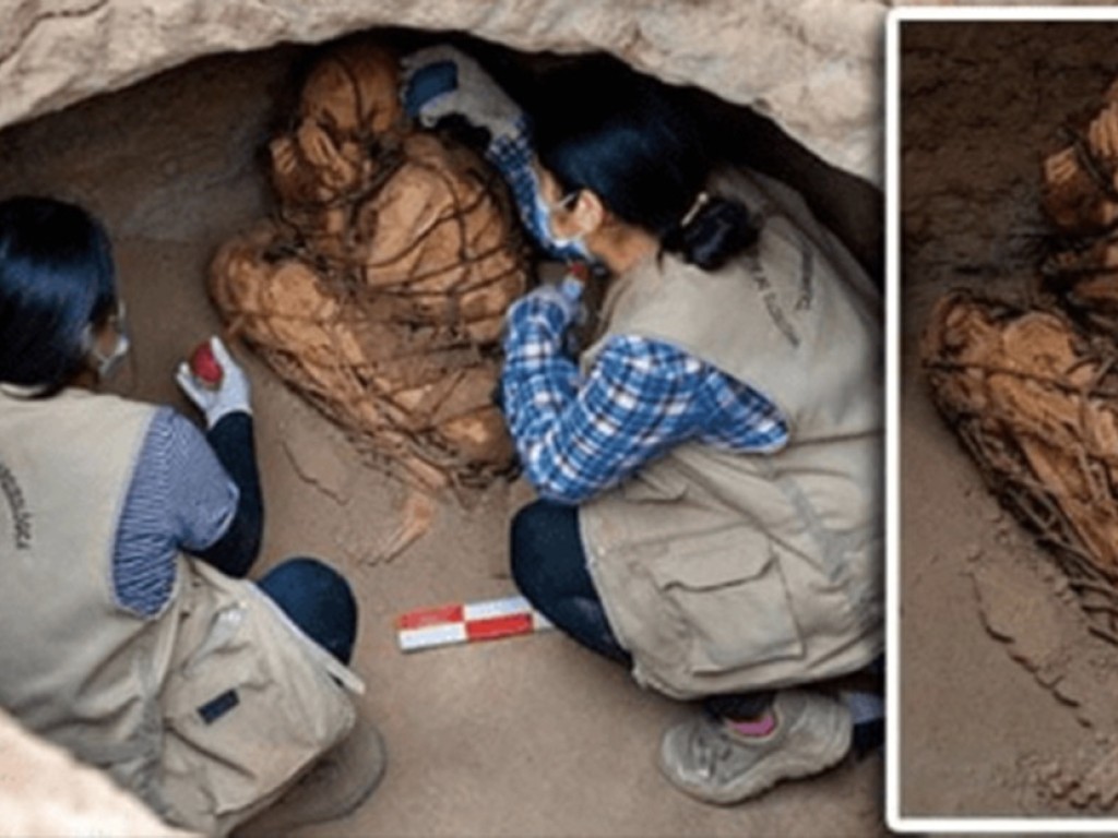 Hallan en Perú una momia cubierta con soguillas en perfecto estado de conservación