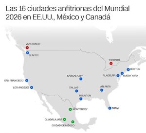 La FIFA anunció las ciudades de los partidos de la Copa del Mundo de Estados Unidos, México y Canadá en 2026