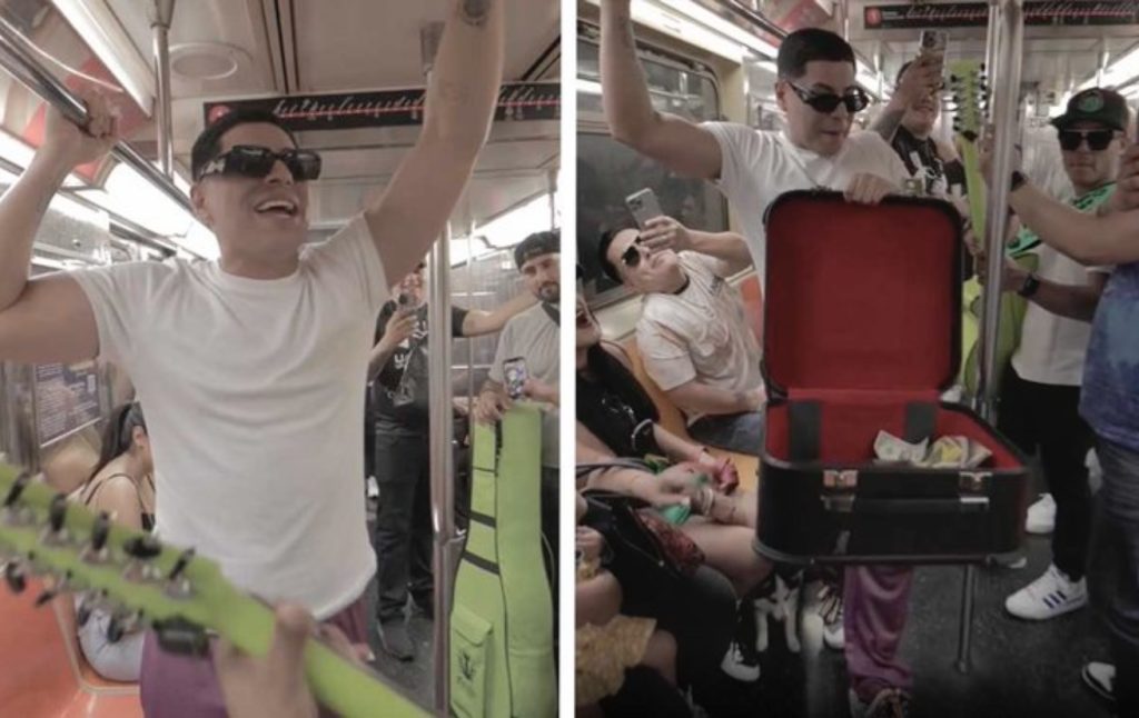 Grupo Firme sorprende a fans y canta en el metro de New York