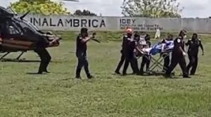 Joven con graves problemas de embarazo es trasladada en el helicóptero de la SSP desde Tizimín a Mérida