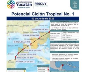 Procivy alerta de un huracán que surgirá en el Canal de Yucatán