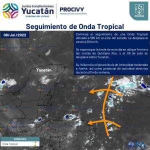 Onda tropical traerá lluvias entre moderadas y fuertes a Yucatán, este fin de semana