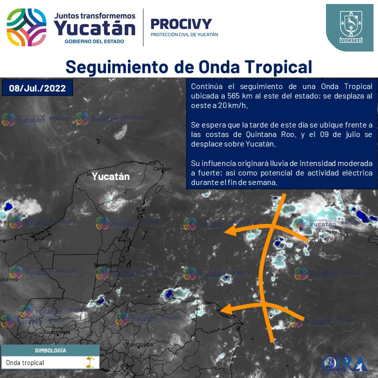 Onda tropical traerá lluvias entre moderadas y fuertes a Yucatán, este fin de semana