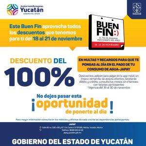 Invitan a la poablación yucateca para que aproveche los descuentos del Buen Fin en varias dependencias