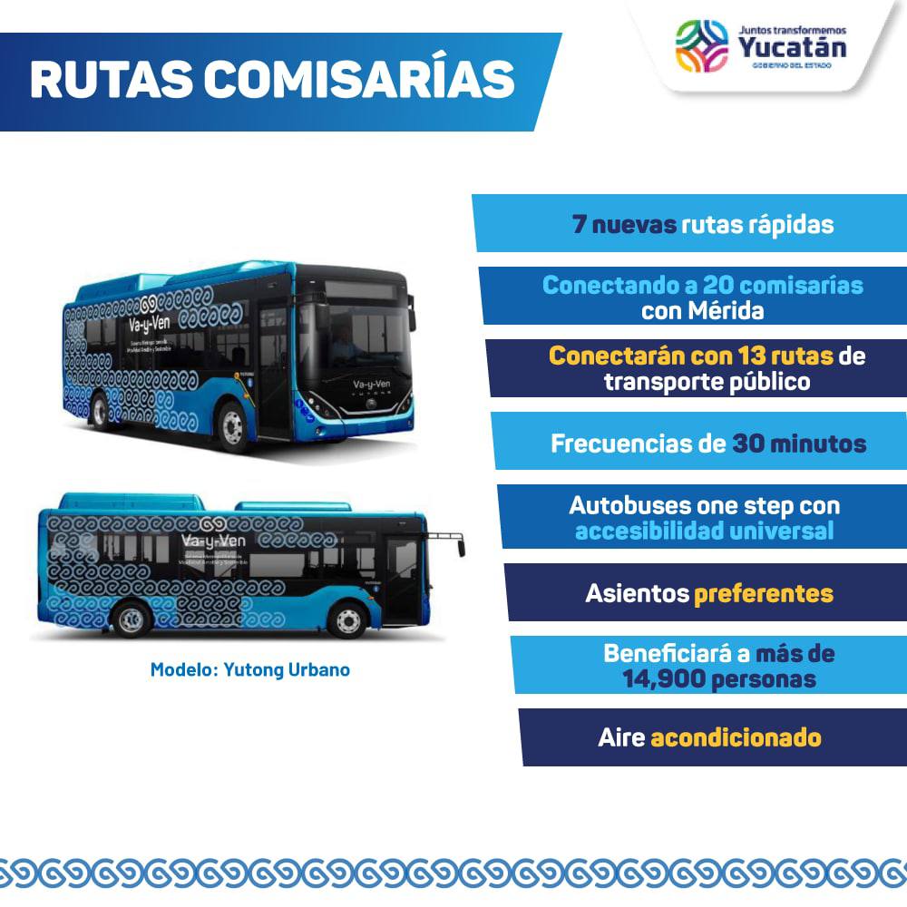Con rutas rápidas en comisarías, Vila Dosal atiende la necesidad de transporte en las poblaciones más alejadas de Mérida