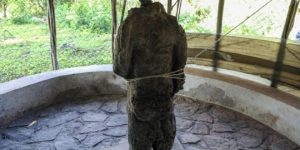 Hallan una escultura del dios de la fertilidad durante los trabajos del Tren Maya en Yucatán