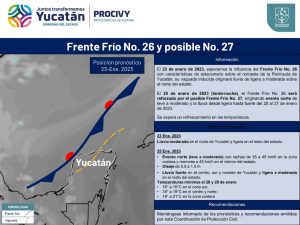 Protección Civil alerta de dos frentes fríos para esta semana