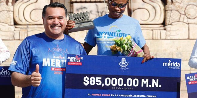 Los maratonistas  keniatas mantienen su hegemonía en la categoría de 42 kilómetros en Mérida