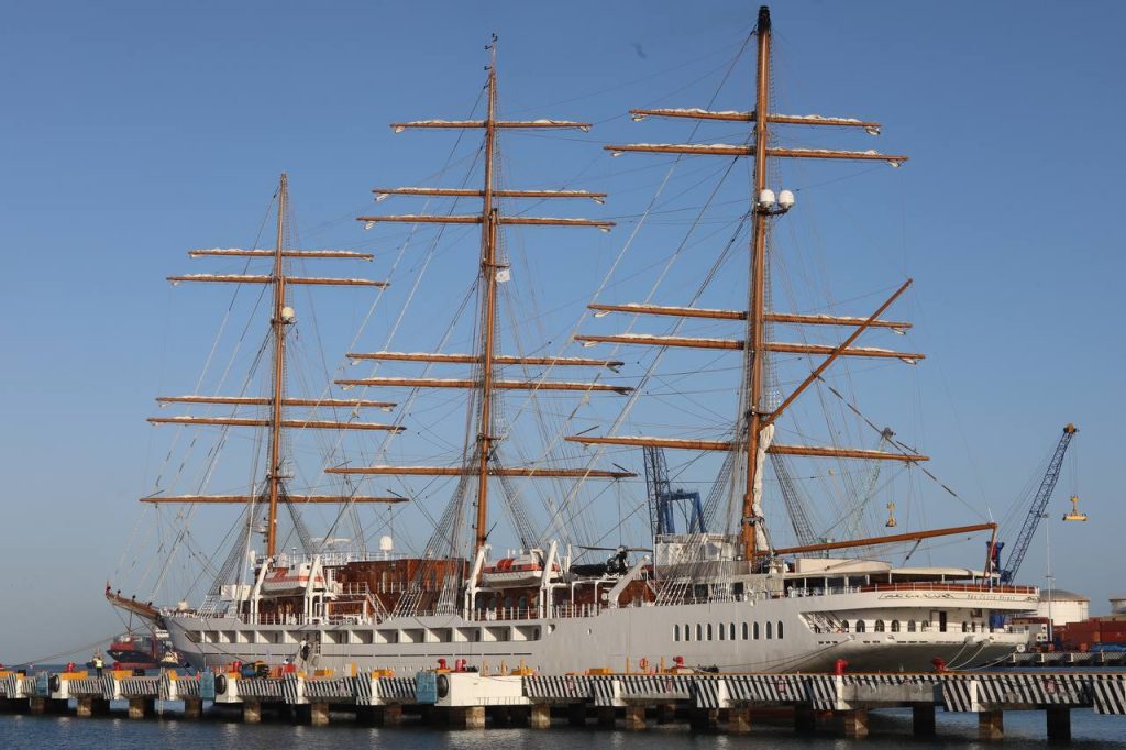 Arriba a Yucatán por primera vez el crucero de vela Sea Cloud Spirit, uno de los más grandes del mundo