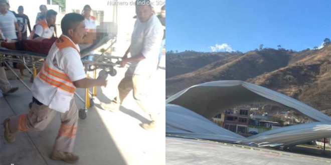 Se desploma domo de unidad deportiva en Chiapas; reportan 11 heridos