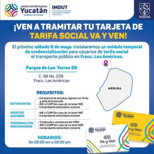 Se instalará un módulo temporal de tarjetas electrónicas “Va y Ven” en el fraccionamiento Las Américas     