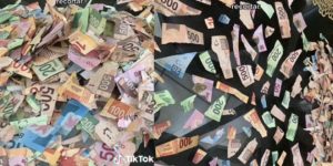 Niña confunde billetes con papelitos de colores y recorta miles de pesos