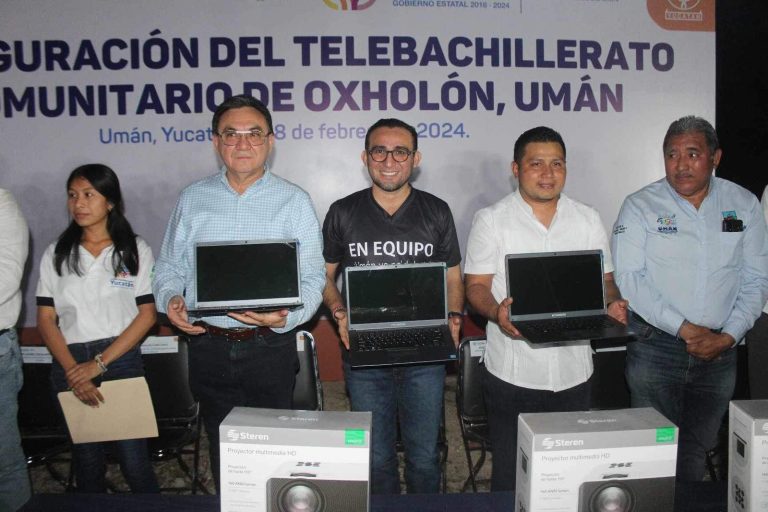 Inauguran las nuevas instalaciones del Telebachillerato Comunitario de Oxholón en Umán